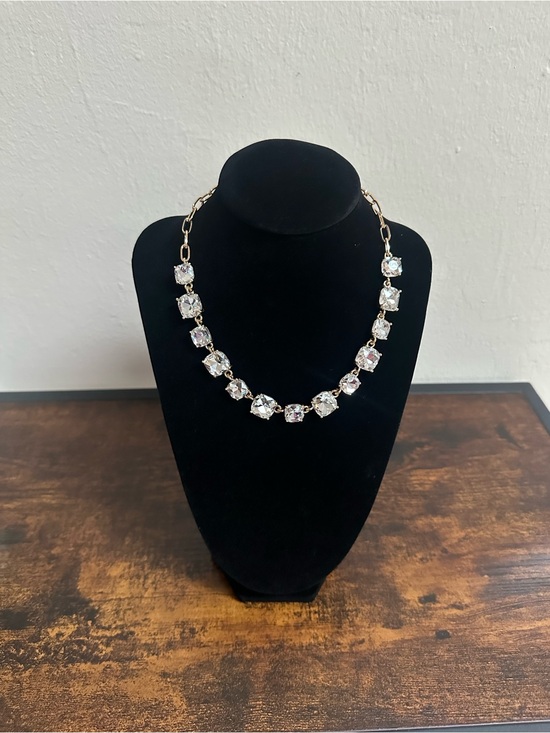 chic & chic Jewelry - Gold-Tone Crystal Link Necklace in Clear